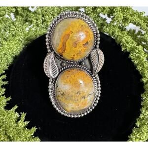 Sterling Silver X-Large Bumblebee Jasper Ring Size 8